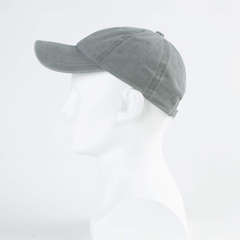 LANGZHEN Unisex Plain Washed Cotton and Denim Baseball Cap Adjustable Dad Hat(Light Grey) - Image 4